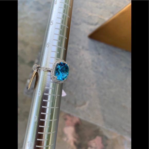 Custom Made Jewelry - 14K LONDON BLUE TOPAZ and DIAMOND Ring